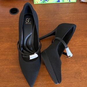 Cozy Island Black Pointed Mary Jane Stiletto Heels